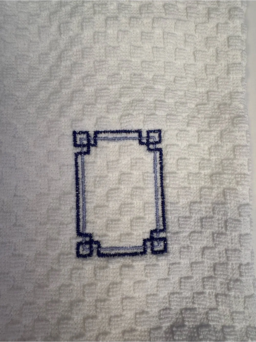 Mahjong White Embroidered Cotton Kitchen Towels - Set of 5 Decorative Towels
